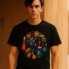 Retro Music Graphic T Shirt Black Vintage Band Tee