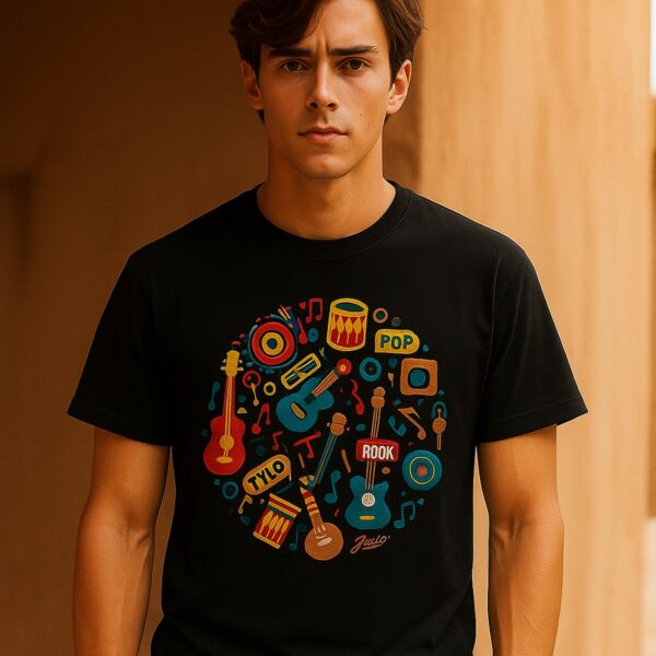 Retro Music Graphic T Shirt Black Vintage Band Tee