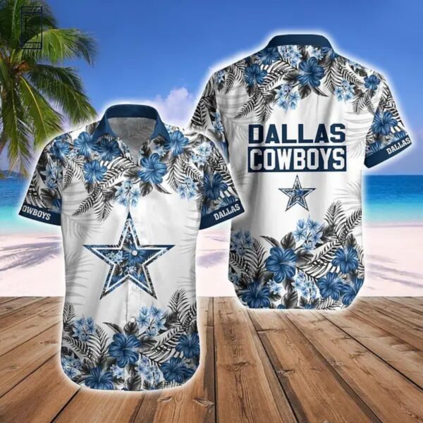 Dallas Cowboys Hawaiian Shirt with Floral Pattern