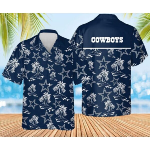 Dallas Cowboys Hawaiian Shirt with Palm Tree and Star Print