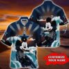 Dallas Cowboys Hawaiian Shirt with Surfing Character Graphic