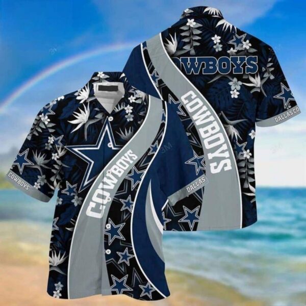 Dallas Cowboys Tropical Floral Hawaiian Shirt