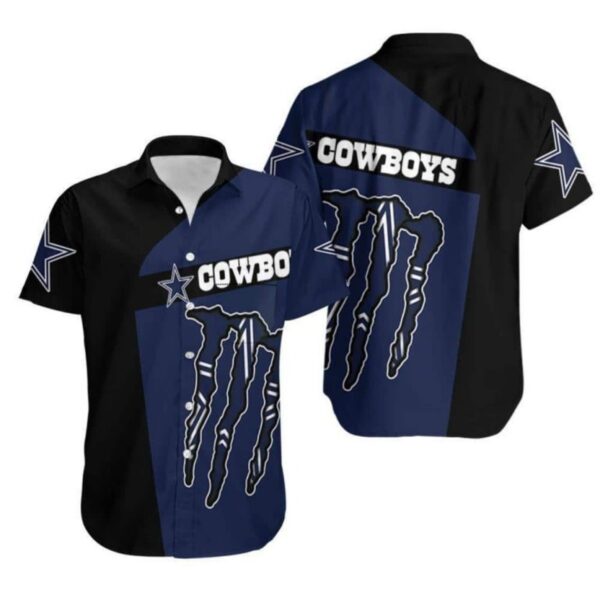 Men s Dallas Cowboys Themed Hawaiian Shirt with Split Design