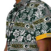 Customized Green Bay Packers Unisex Hawaiian Shirt Tropical Floral Pineapple Tribal Print Button Down 8 Bbg77.jpg - sohemix