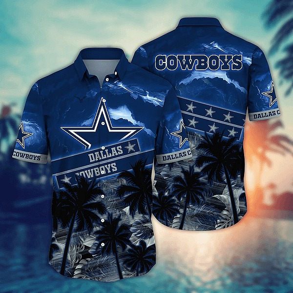 Dallas Cowboys Tropical Palm Tree Aloha Shirt NFL Fan Gear