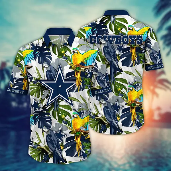Dallas Cowboys Tropical Parrot Aloha Shirt - NFL Fan Gear