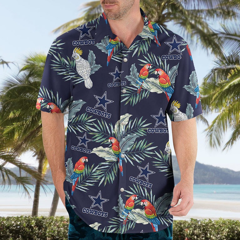 Dallas Cowboys Tropical Parrot Hawaiian Shirt - Fan Aloha Gear