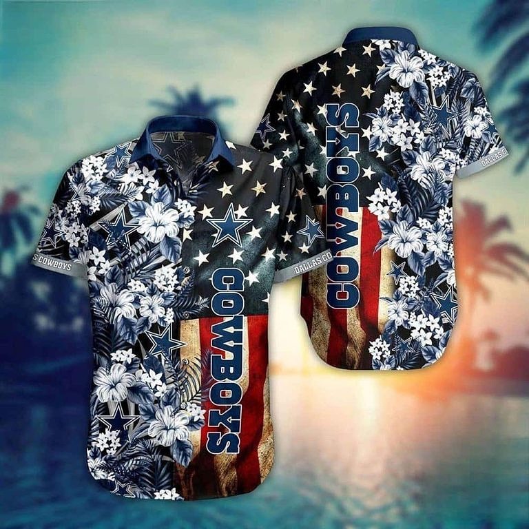 Dallas Cowboys Tropical Patriotic Hawaiian Shirt
