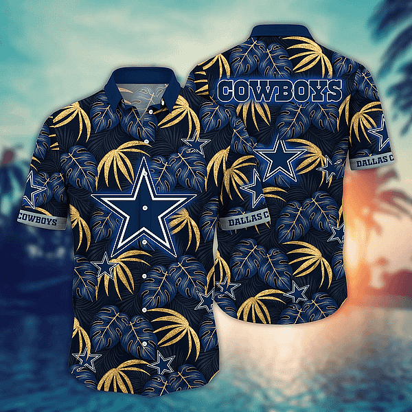 Dallas Cowboys Tropical Print Aloha Shirt - NFL Fan Apparel