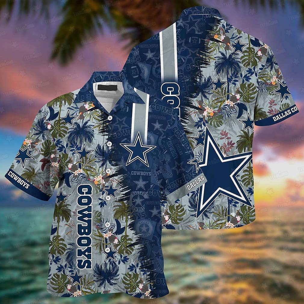 Dallas Cowboys Tropical Print Hawaiian Shirt