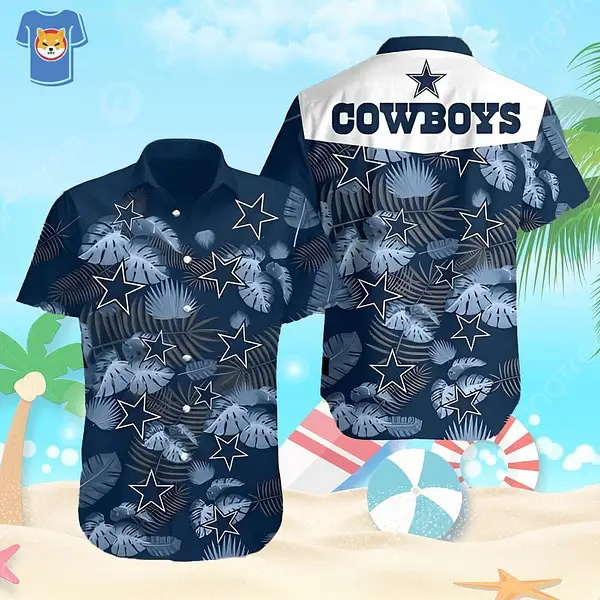 Dallas Cowboys Tropical Star Pattern Aloha Shirt