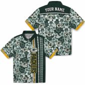 Green Bay Packers Hibiscus Floral Hawaiian Shirt With Arrow Stripe Unisex Custom Name Button Down 3 1ge0t.jpg - sohemix