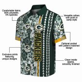 Green Bay Packers Hibiscus Floral Hawaiian Shirt With Arrow Stripe Unisex Custom Name Button Down 5 2vttz.jpg - sohemix