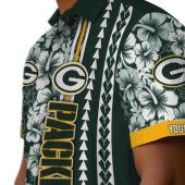 Green Bay Packers Hibiscus Floral Hawaiian Shirt With Arrow Stripe Unisex Custom Name Button Down 8 Vhoid.jpg - sohemix
