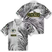 Green Bay Packers Unisex Hawaiian Button Down Shirt Black White Palm Leaf Tropical Vertical Stripe Print 3 5e0g8.jpg - sohemix