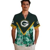 Green Bay Packers Unisex Hawaiian Shirt Tropical Floral Print Chevron Button Down 2 4lu9g.jpg - sohemix