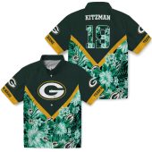 Green Bay Packers Unisex Hawaiian Shirt Tropical Floral Print Chevron Button Down 3 0lncl.jpg - sohemix
