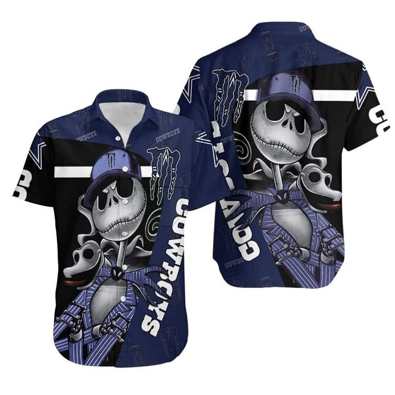 Men s Dallas Cowboys Jack Skellington Button-Up Shirt