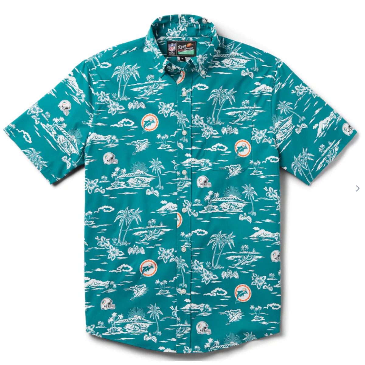 Men s Miami Dolphins Hawaiian Shirt with Tropical Print