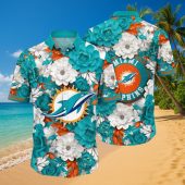 Men S Miami Dolphins Tropical Floral Print Hawaiian Button Down Shirt Teal Orange White 1 Jj34b.jpg - sohemix