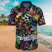 Men S New England Patriots Tropical Hawaiian Shirt With Tiki Masks And Team Logos Casual Summer Button Down 3 Co04x.jpg - sohemix