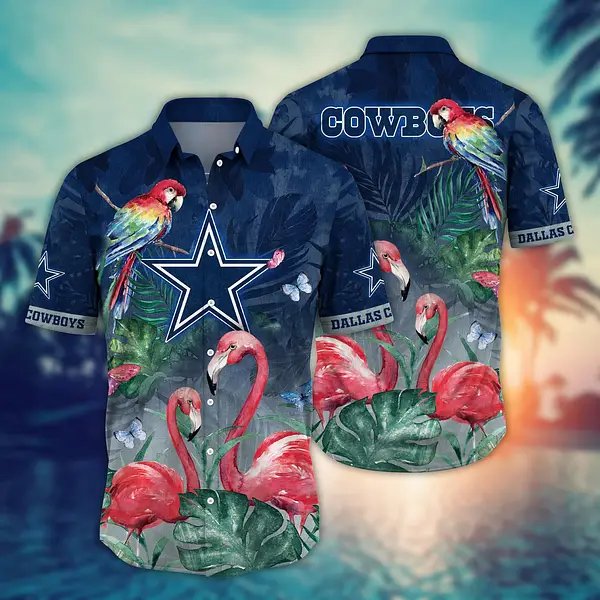 NFL Cowboys Tropical Flamingo Hawaiian Shirt