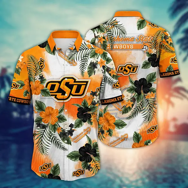 Oklahoma State Cowboys Tropical Floral Aloha Shirt