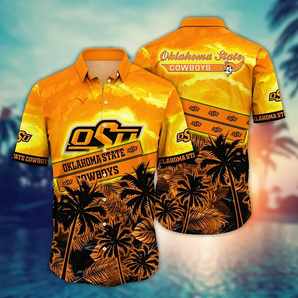 OSU Cowboys Orange Tropical Sunset Hawaiian Shirt