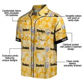 Personalized Pittsburgh Steelers Unisex Hawaiian Shirt Gold White Tropical Print Tribal Stripe Bands Pineapple Palm Design Casual Button Down For Summer 5 Np3d5.jpg - sohemix