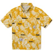 Pittsburgh Steelers Tropical Leaf Gold White Hawaiian Button Down Shirt Unisex 1 29aa4.jpg - sohemix