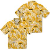 Pittsburgh Steelers Tropical Leaf Gold White Hawaiian Button Down Shirt Unisex 3 U1yzg.jpg - sohemix