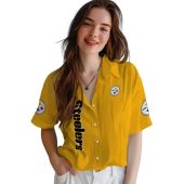 Pittsburgh Steelers Unisex Gold Hawaiian Shirt Minion Character Team Logos Casual Button Down 4 Np4ky.jpg - sohemix