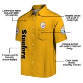 Pittsburgh Steelers Unisex Gold Hawaiian Shirt Minion Character Team Logos Casual Button Down 5 45nqs.jpg - sohemix