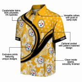 Pittsburgh Steelers Unisex Hawaiian Button Down Shirt Gold Floral Star Wave Customizable Name 5 A8zwq.jpg - sohemix