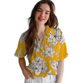 Pittsburgh Steelers Unisex Hawaiian Shirt Gold Yellow Hibiscus Floral Button Down 4 Wfwnl.jpg - sohemix