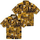 Pittsburgh Steelers Unisex Tropical Patchwork Hawaiian Shirt Gold Black Palm Turtle Floral Print Casual Button Down 3 Fui68.jpg - sohemix