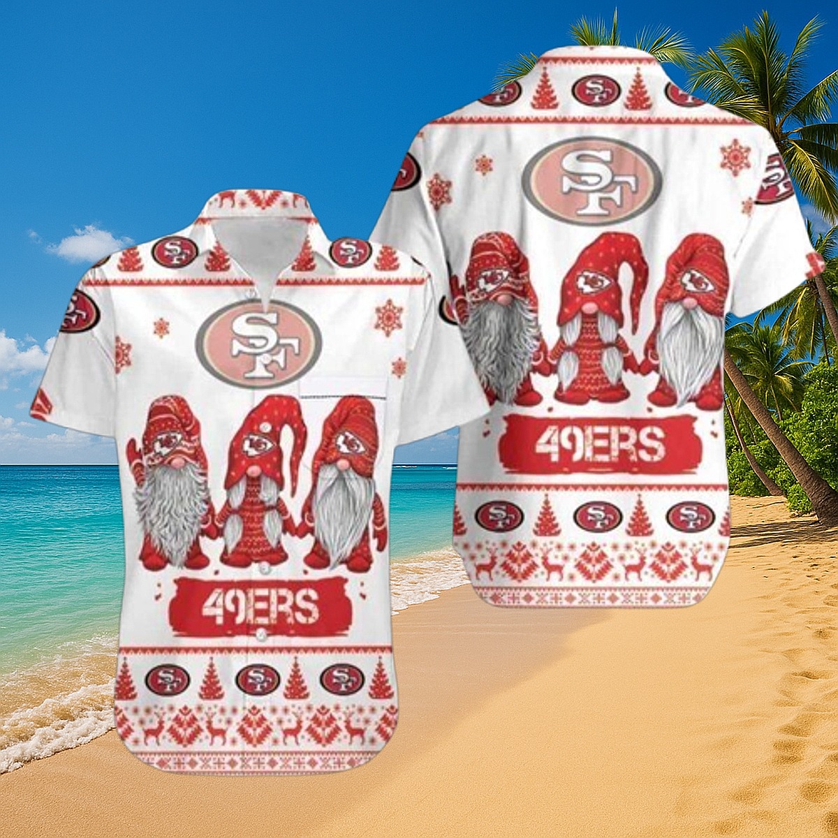 San Francisco 49ers Gnome Christmas Hawaiian Shirt - Festive Holiday Button-Down