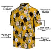 Unisex Gold Pittsburgh Steelers Hawaiian Button Down Shirt With Tropical Palm Tree Floral Print 5 Wrezp.jpg - sohemix