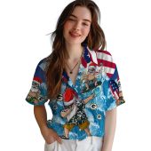 Unisex Green Bay Packers Christmas Hawaiian Shirt With Surfing Dabbing Santa Claus American Flag Print Short Sleeve Button Down 4 Yxupr.jpg - sohemix