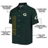 Unisex Green Bay Packers Dark Green Button Down Shirt With Team Logo And Vertical Text 5 Y6x4y.jpg - sohemix