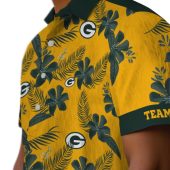 Unisex Green Bay Packers Gold Tropical Floral Leaf Print Hawaiian Button Down Shirt 8 Iypwu.jpg - sohemix