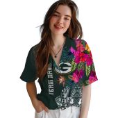 Unisex Green Bay Packers Green Hawaiian Shirt Tropical Floral Polynesian Tribal Print Button Down 4 W04jx.jpg - sohemix