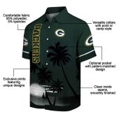 Unisex Green Bay Packers Hawaiian Button Down Shirt Dark Green Beach Sunset Palm Tree Print 5 4cf7k.jpg - sohemix