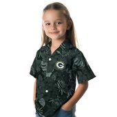 Unisex Green Bay Packers Hawaiian Button Down Shirt Dark Green Tropical Floral Leaf Print Casual Summer 6 Sbp8c.jpg - sohemix