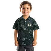 Unisex Green Bay Packers Hawaiian Button Down Shirt Dark Green Tropical Floral Leaf Print Casual Summer 7 Fxsnr.jpg - sohemix