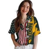Unisex Green Bay Packers Hawaiian Shirt American Flag Lacing Graphic Dark Green Yellow Casual Button Down 4 N3wod.jpg - sohemix