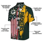 Unisex Green Bay Packers Hawaiian Shirt American Flag Lacing Graphic Dark Green Yellow Casual Button Down 5 N9pqe.jpg - sohemix