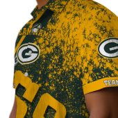 Unisex Green Bay Packers Hawaiian Shirt Custom Green Yellow Star Stripes Distressed Button Down With Logo And Number 69 8 M13zd.jpg - sohemix