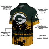 Unisex Green Bay Packers Hawaiian Shirt Custom Name Green Gold Sunset Palm Tree Tropical Button Down 5 Aeejd.jpg - sohemix