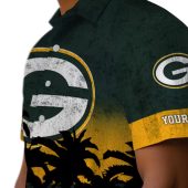Unisex Green Bay Packers Hawaiian Shirt Custom Name Green Gold Sunset Palm Tree Tropical Button Down 8 54hzg.jpg - sohemix